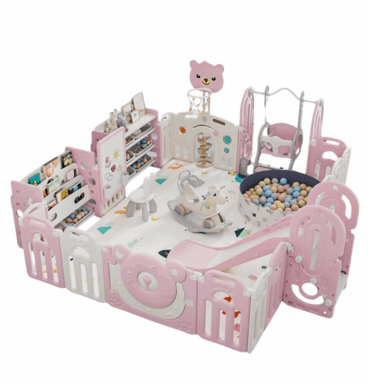 Corral multiuegos osito - rosa