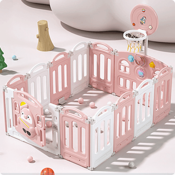 corral pinguino rosa