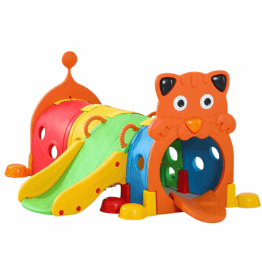 Túnel gatito con resbaladera - multicolor